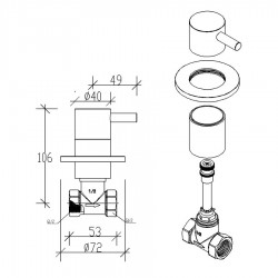 PRİMA MAXİ ANKASTRE STOP VALF / TEMA 